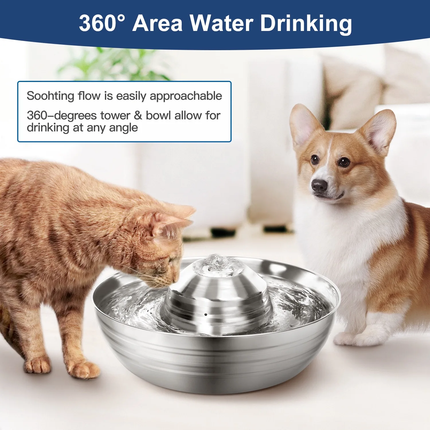 2Lcat Water Fountain Automatic Drinker For Cats Water Feeder Pet Cat Dog Ultra-Quiet Automatic Fountains And Filter Cats Drinker 2Lcat Water Fountain Automatic Drinker For Cats Water Feeder Pet Cat Dog Ultra-Quiet Automatic Fountains And Filter Cats Drinker - Image 9