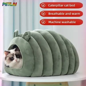 Katzenbett-Matte für Winter und Herbst, Gemütliches Schlafhaus mit Warmem, Sicherem, Atmungsaktivem Großraum-Nest, Weiches Kissen für Haustierkatzen