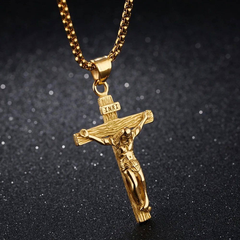 Premium-Kreuz-Halskette Für Damen, 18 Karat Vergoldet, Trendige Gold-Kreuz-Anhängerkette Für Mädchen, Kruzifix-Halskette Für Damen Und Mädchen Premium-Kreuz-Halskette Für Damen, 18 Karat Vergoldet, Trendige Gold-Kreuz-Anhängerkette Für Mädchen, Kruzifix-Halskette Für Damen Und Mädchen - Image 4