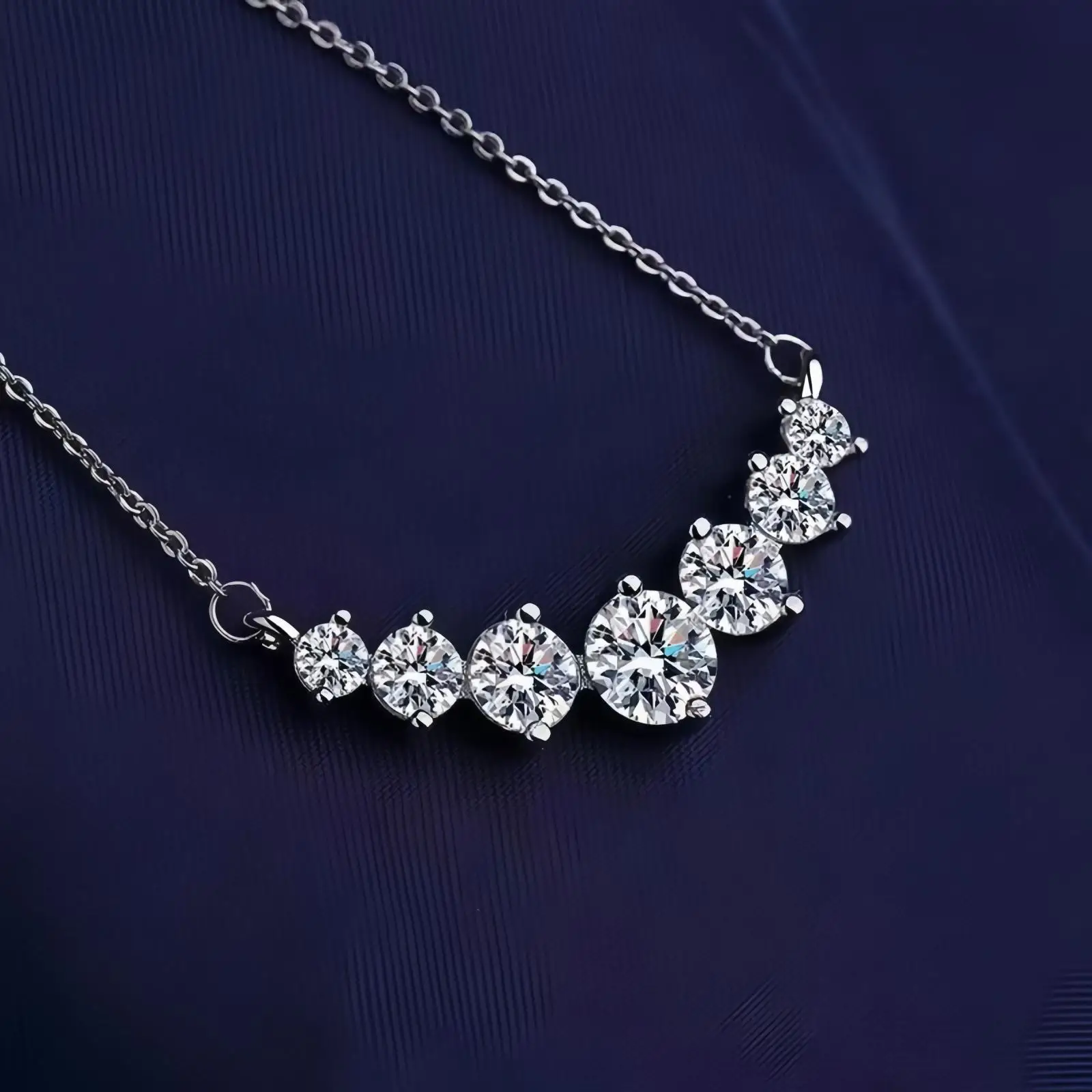 Halskette Aus 925Er-Sterlingsilber, 5A-Zirkon, Modisch Für Damen, Hochzeit, Schmuck, Verlobung, Charm, Party, Geschenk, Feine Kette Halskette Aus 925Er-Sterlingsilber, 5A-Zirkon, Modisch Für Damen, Hochzeit, Schmuck, Verlobung, Charm, Party, Geschenk, Feine Kette - Image 3