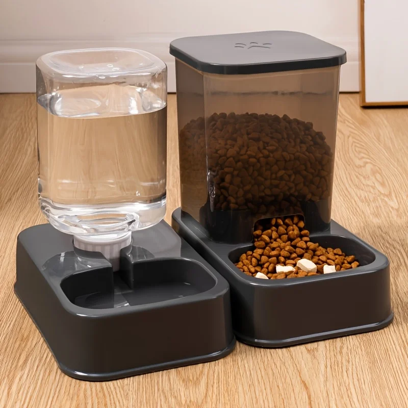 1 Stück Automatischer Katzen- Und Hundefutterautomat Mit Wasserspender, Tierfutterschüssel Ohne Batterie, Fütterungs- Und Tränkezubehör Für Haustiere 1 Stück Automatischer Katzen- Und Hundefutterautomat Mit Wasserspender, Tierfutterschüssel Ohne Batterie, Fütterungs- Und Tränkezubehör Für Haustiere - Image 2