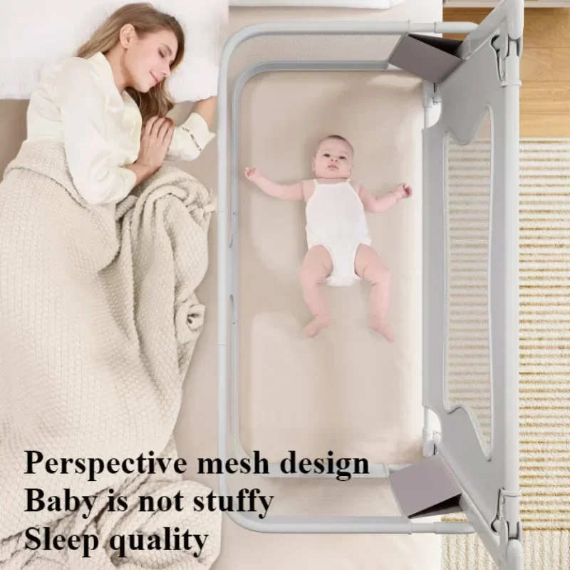 Baby-Nachttisch-Stubenwagen, Faltbare Bettseite, Baby-Stubenwagen, Tragbares Kinderbett, Atmungsaktives Und Sichtbares Netzfenster, Weicher, Waschbarer Liner-Abdeckung Baby-Nachttisch-Stubenwagen, Faltbare Bettseite, Baby-Stubenwagen, Tragbares Kinderbett, Atmungsaktives Und Sichtbares Netzfenster, Weicher, Waschbarer Liner-Abdeckung - Image 3