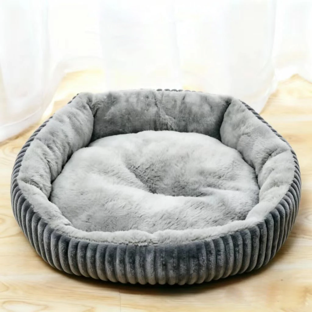 Rundes Cord-Katzenbett, Weiches Und Warmes Haustierbett Rundes Cord-Katzenbett, Weiches Und Warmes Haustierbett - Image 5