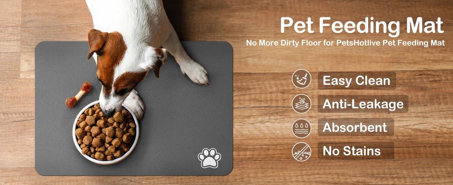 Pet Feeding Mat Absorbent Dog Cat Mat For Food And Water Easy To Clean Pet Placemats Quick Dry Dog Mat For Messy Drinkers Pet Feeding Mat Absorbent Dog Cat Mat For Food And Water Easy To Clean Pet Placemats Quick Dry Dog Mat For Messy Drinkers - Image 18
