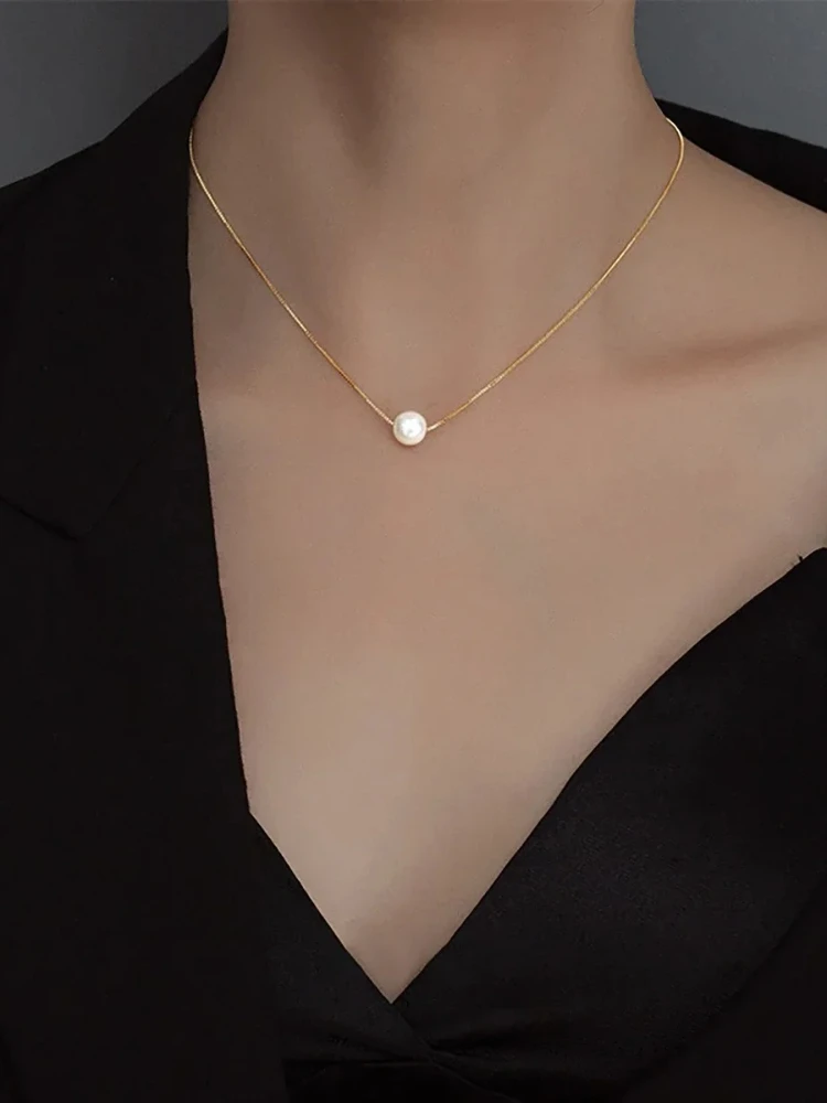 925 Sterling Silber Mode Luxus Weiß 6 Mm 8 Mm 10 Mm Perlmutt Anhänger Halskette Für Frauen Hochzeit Schmuck Zubehör 925 Sterling Silber Mode Luxus Weiß 6 Mm 8 Mm 10 Mm Perlmutt Anhänger Halskette Für Frauen Hochzeit Schmuck Zubehör - Image 3