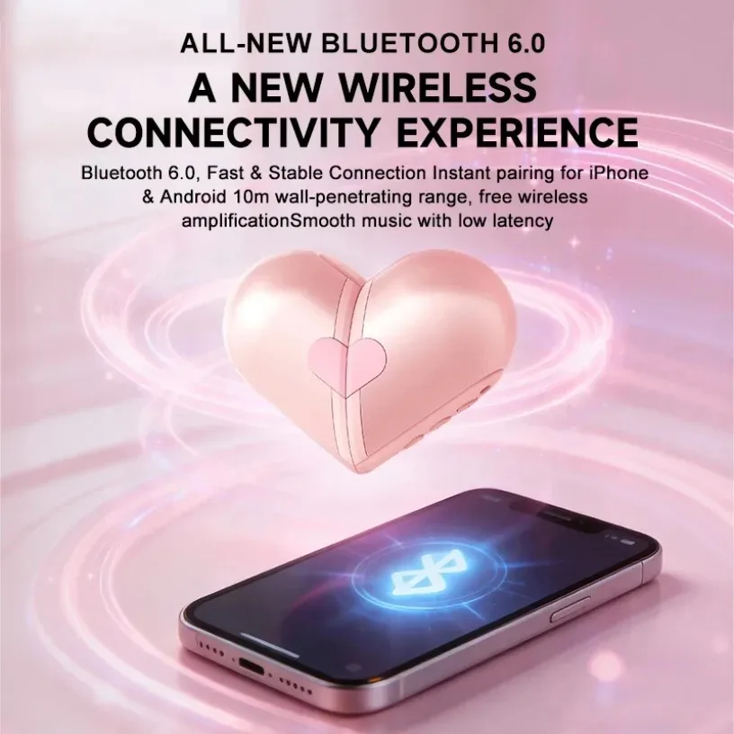 Tragbarer Bluetooth 5.4 Lautsprecher In Herzform – Mini Speaker Mit 360° Surround-Sound, Wiederaufladbar Für Reisen Und Outdoor Tragbarer Bluetooth 5.4 Lautsprecher In Herzform – Mini Speaker Mit 360° Surround-Sound, Wiederaufladbar Für Reisen Und Outdoor - Image 4
