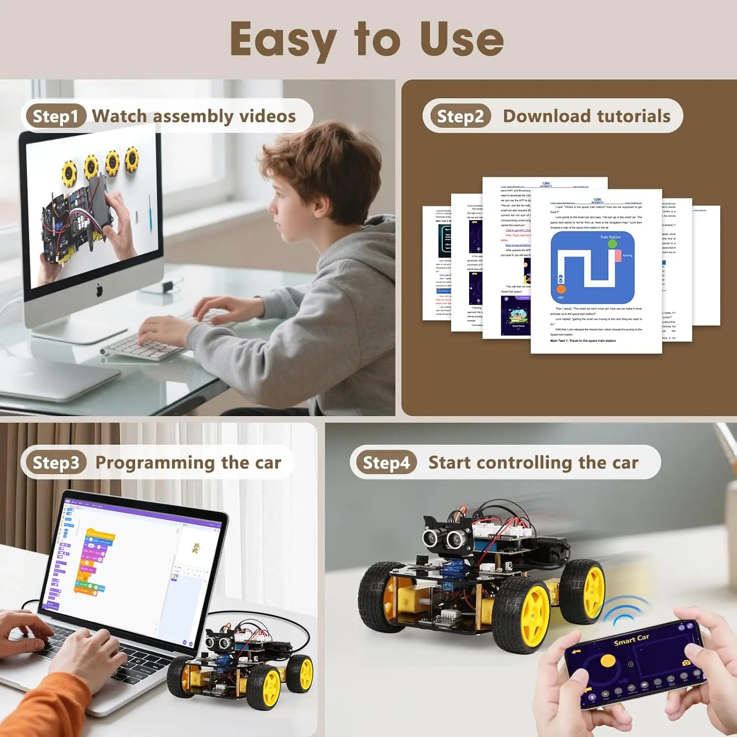 Acebott Robotik-Set Für Kinder – Arduino Roboter-Auto Mit Scratch Und App-Steuerung Acebott Robotik-Set Für Kinder – Arduino Roboter-Auto Mit Scratch Und App-Steuerung - Image 4
