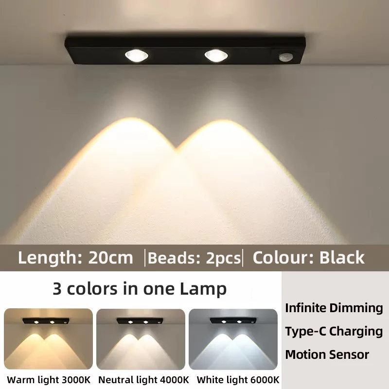 Weiße/Schwarze Led-Schrankleuchte, Usb Wiederaufladbar, Bewegungsmelder, Led-Licht Für Küche, Kleiderschrank, Schrankbeleuchtung, 20 Cm/30 Cm/40 Cm/50 Cm Weiße/Schwarze Led-Schrankleuchte, Usb Wiederaufladbar, Bewegungsmelder, Led-Licht Für Küche, Kleiderschrank, Schrankbeleuchtung, 20 Cm/30 Cm/40 Cm/50 Cm - Image 12