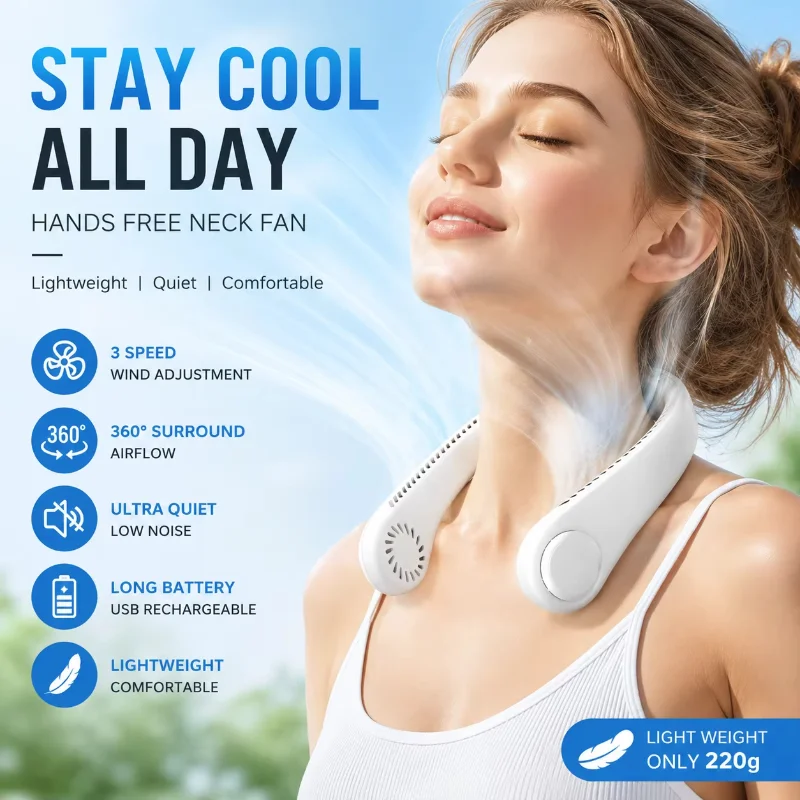 Lenovo Nackenventilator – Blattlos, Usb-Wiederaufladbar, Leise, 3 Stufen Lenovo Nackenventilator – Blattlos, Usb-Wiederaufladbar, Leise, 3 Stufen - Image 2