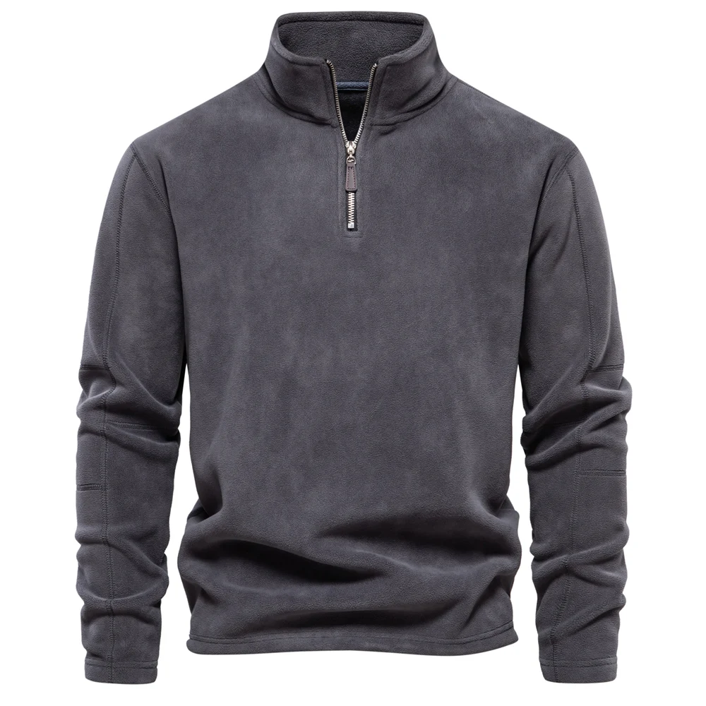 Aiopeson Brand Quality Thicken Warm Fleece Jacket For Men Zipper Neck Pullover Men'S Sweatshirt Soft Shell Mens Jacket Aiopeson Brand Quality Thicken Warm Fleece Jacket For Men Zipper Neck Pullover Men'S Sweatshirt Soft Shell Mens Jacket - Image 8