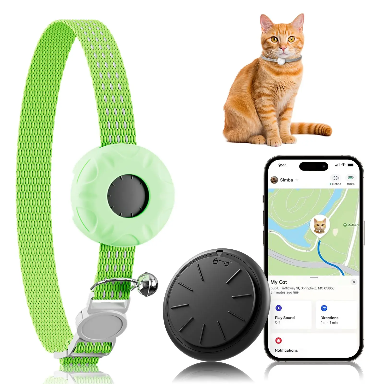 Gps-Tracker, Wasserdichter Haustier-Tracker Für Katzen, Gps-Tracker-Halsband Für Katzen Mit Elastischer Sicherheitsschnalle (Nur Ios), Keine Monatliche Gebühr Gps-Tracker, Wasserdichter Haustier-Tracker Für Katzen, Gps-Tracker-Halsband Für Katzen Mit Elastischer Sicherheitsschnalle (Nur Ios), Keine Monatliche Gebühr - Image 7