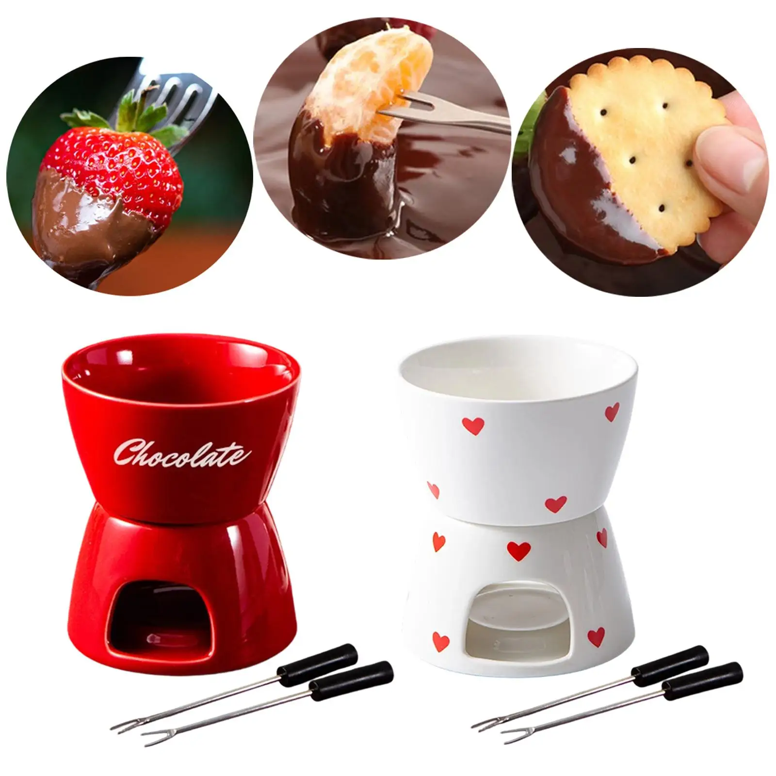 Keramik-Schokoladenfondue-Schale Mit Kerzenhalter Dessert-Fondue-Set Pfanne Für Feiern Und Zuhause Keramik-Schokoladenfondue-Schale Mit Kerzenhalter Dessert-Fondue-Set Pfanne Für Feiern Und Zuhause