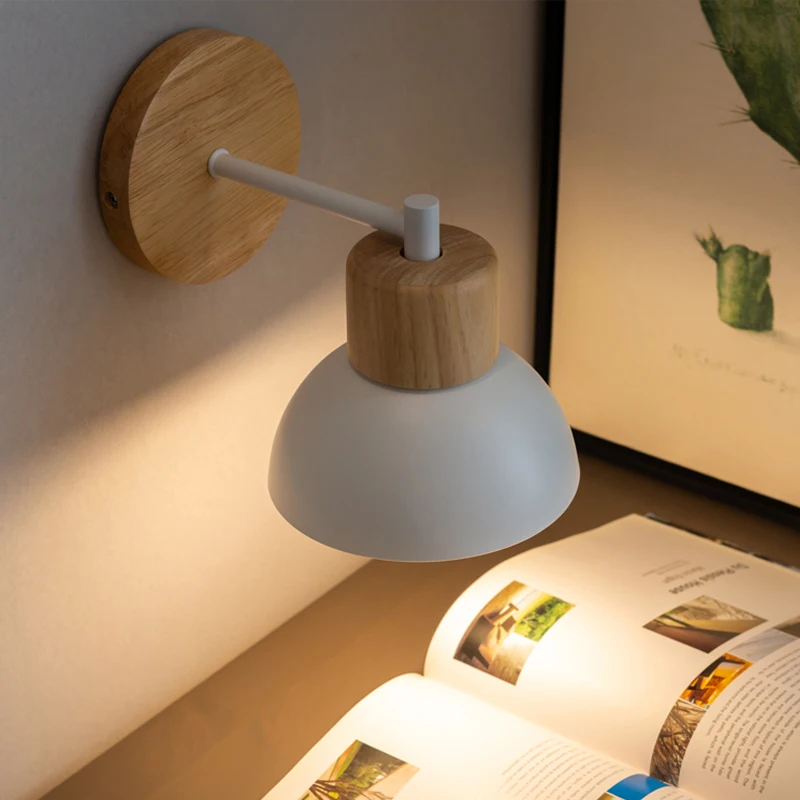 Nordic Led Wand Lampe Holz Kreative Leuchte Zimmer Balkon Treppe Sconce Schlafzimmer Nacht Dekor Licht Mit Birne Nordic Led Wand Lampe Holz Kreative Leuchte Zimmer Balkon Treppe Sconce Schlafzimmer Nacht Dekor Licht Mit Birne - Image 3