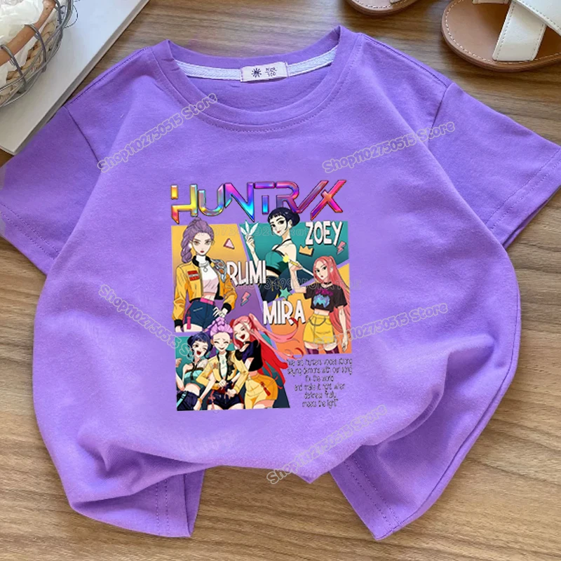 Summre Girl Kpop Demon Hunters Kleidung Rumi Mira Zoey Kurzarm-T-Shirt Für Kinder, Sommer, Lässige Oberteile, Cartoon-T-Shirt Aus Baumwolle Für Kleinkinder Summre Girl Kpop Demon Hunters Kleidung Rumi Mira Zoey Kurzarm-T-Shirt Für Kinder, Sommer, Lässige Oberteile, Cartoon-T-Shirt Aus Baumwolle Für Kleinkinder - Image 10