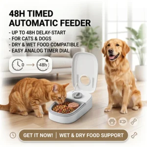Einzelner automatischer Futternapf für Tiernahrung mit Timer, kühlender Nassfutternapf für Hunde und Katzen, quantitative Futternapf für Haustiere
