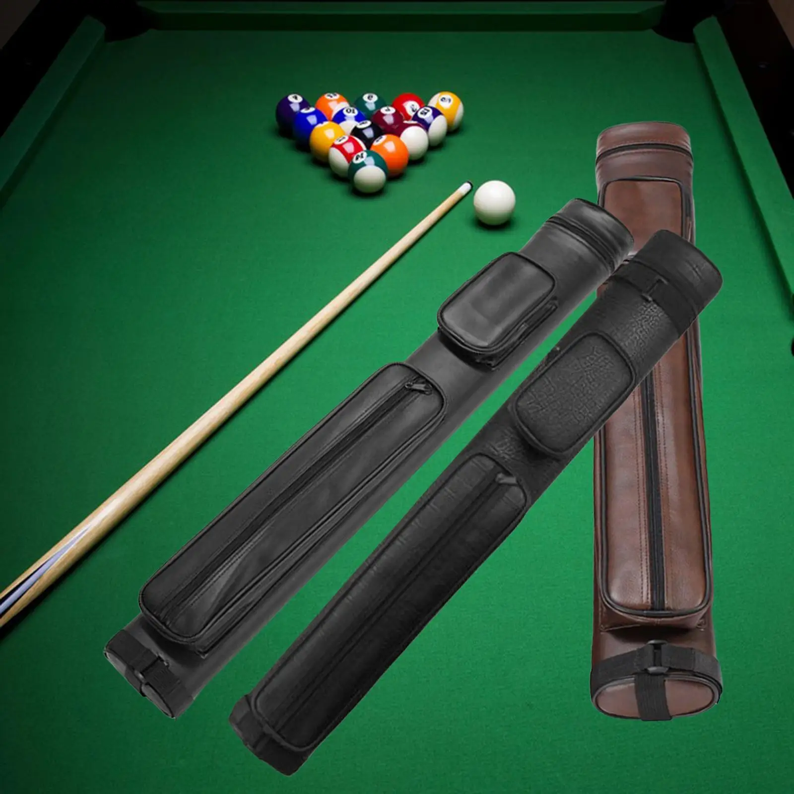 Robuste Billard-Pool-Tasche, 4-Loch-Tragetasche, Zubehör, Billard-Stick-Aufbewahrung, Pu-Leder-Halter Für Billard-Stick-Rute Robuste Billard-Pool-Tasche, 4-Loch-Tragetasche, Zubehör, Billard-Stick-Aufbewahrung, Pu-Leder-Halter Für Billard-Stick-Rute
