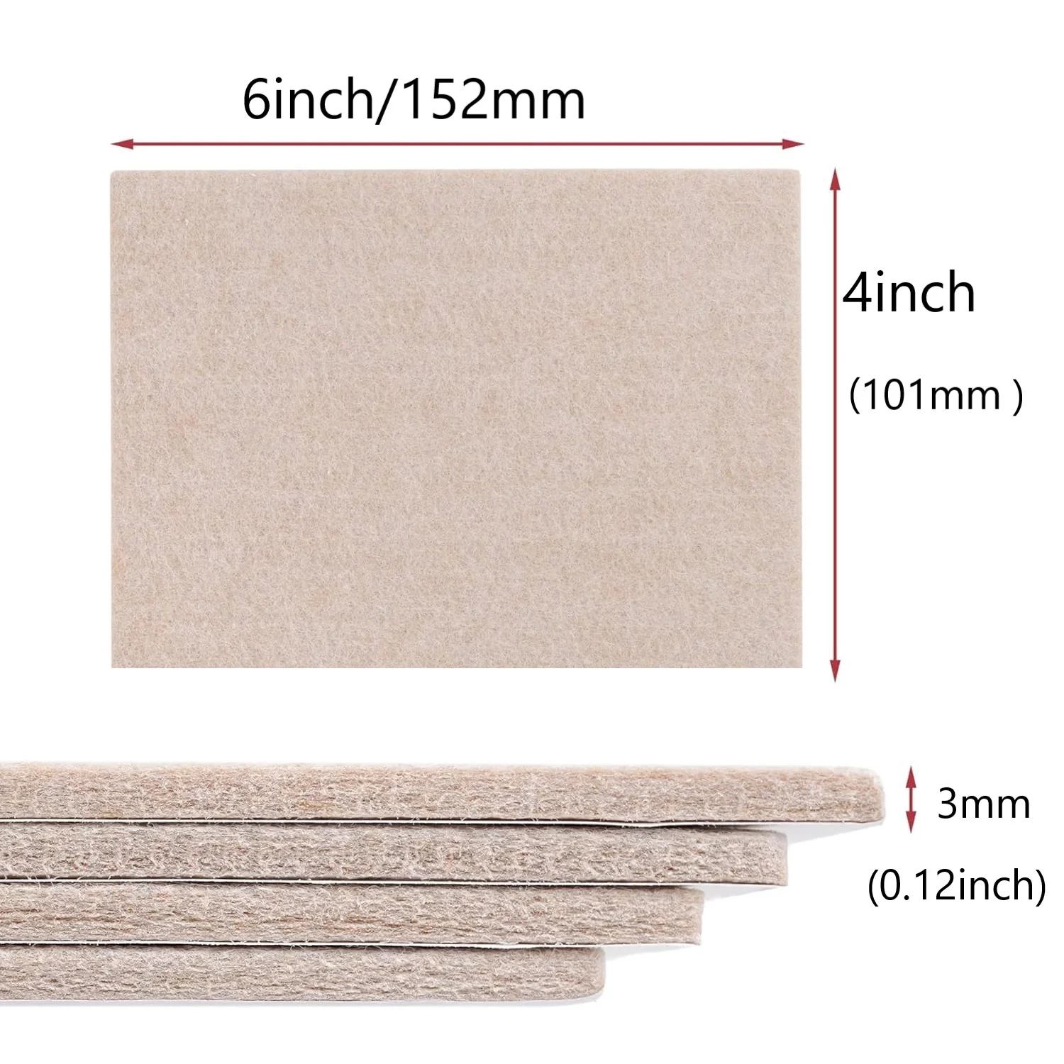Felt Furniture Pads 4Pcs Self Adhesive Cuttable Furniture Felt Pads, Anti Scratch Floor Protectors For Furniture Felt Furniture Pads 4Pcs Self Adhesive Cuttable Furniture Felt Pads, Anti Scratch Floor Protectors For Furniture - Image 4