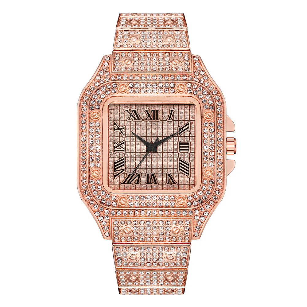 Klassische Luxus Business Herren Stahlband Platz Römische Skala Strass Quarzuhr Freizeit Männliche Armbanduhr Relogio Masculino Klassische Luxus Business Herren Stahlband Platz Römische Skala Strass Quarzuhr Freizeit Männliche Armbanduhr Relogio Masculino - Image 7