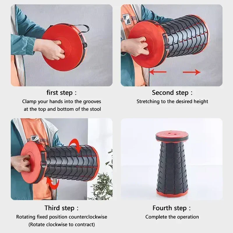 Foldable Telescoping Stool Portable Retractable Stool For Adults Upgraded Collapsible Folding Seats With Load Capacity Adults Foldable Telescoping Stool Portable Retractable Stool For Adults Upgraded Collapsible Folding Seats With Load Capacity Adults - Image 2