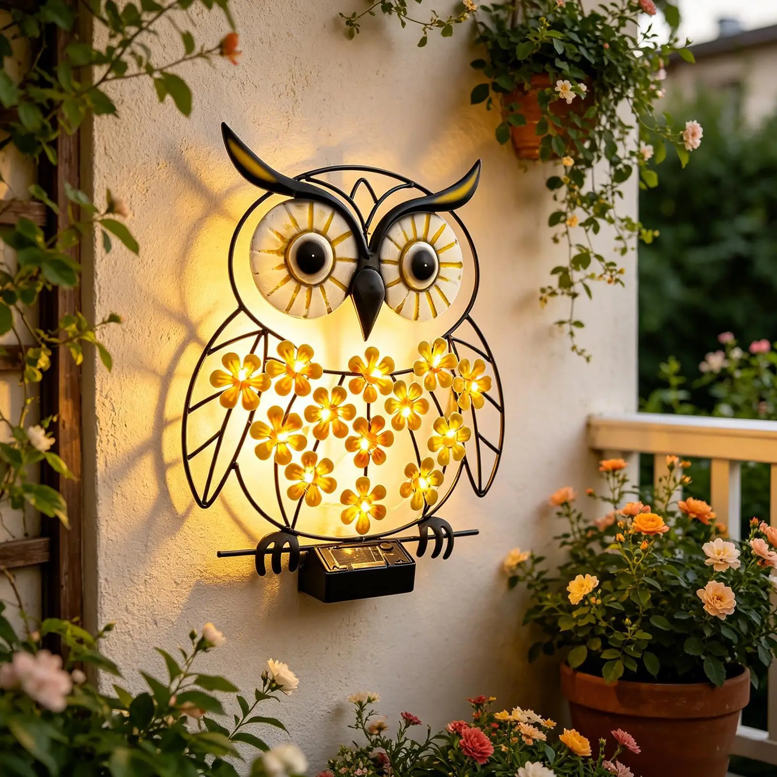 Eulen-Solar-Wandleuchten Für Den Außenbereich, Aus Metall, Wetterfest, Gartendekoration, Automatisches Ein- Und Ausschalten, Led-Lampe Für Hof, Zaun, Terrasse, Weg, Balkon Eulen-Solar-Wandleuchten Für Den Außenbereich, Aus Metall, Wetterfest, Gartendekoration, Automatisches Ein- Und Ausschalten, Led-Lampe Für Hof, Zaun, Terrasse, Weg, Balkon