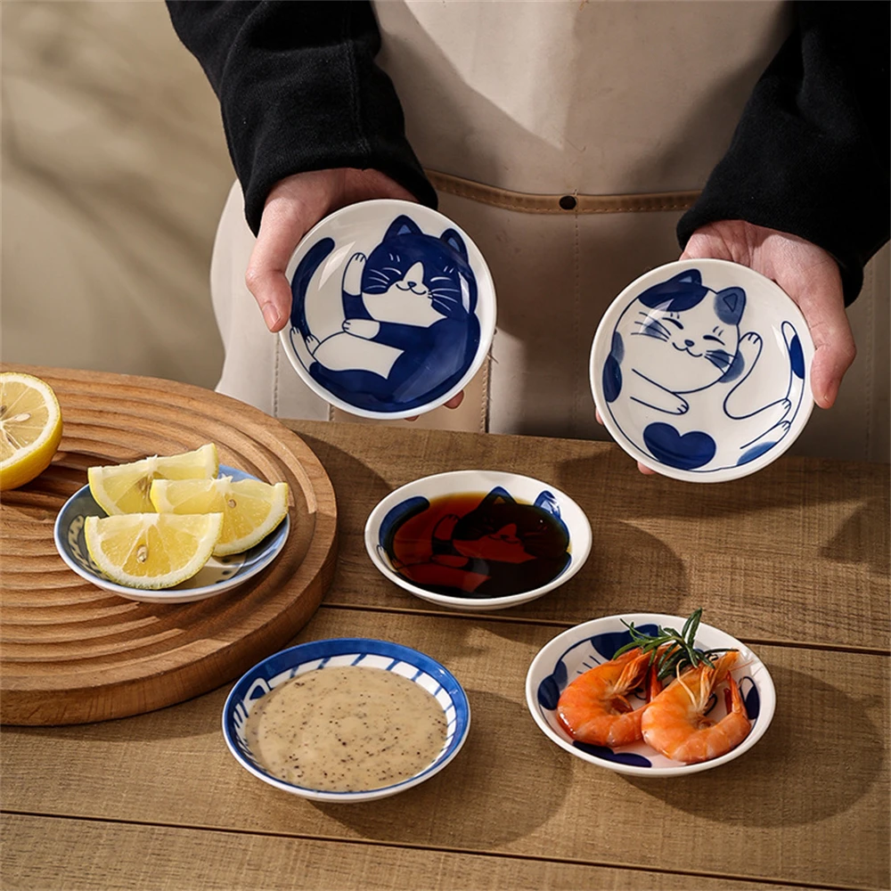 Creative Cartoon Lucky Cat Ceramic Dessert Sauce Dish Fruit Sushi Plate Creative Cartoon Lucky Cat Ceramic Dessert Sauce Dish Fruit Sushi Plate