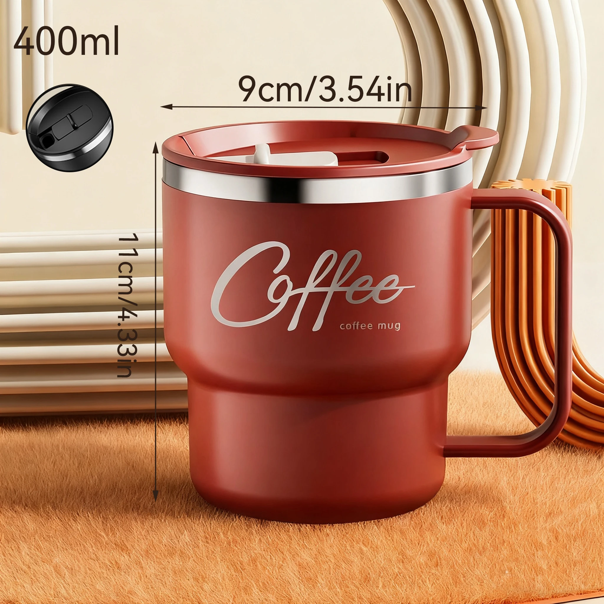 Worthbuy Tragbare Isolierte Kaffeetasse Aus Edelstahl 304, Doppellagiger Milchkaffeebecher, Versiegelter Trinkbecher Für Kaltes Und Heißes Wasser Worthbuy Tragbare Isolierte Kaffeetasse Aus Edelstahl 304, Doppellagiger Milchkaffeebecher, Versiegelter Trinkbecher Für Kaltes Und Heißes Wasser - Image 5