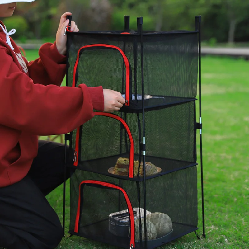 Outdoor Camping Tableware Storage Ventilated Net Bowl Basin Drying Net Foldable 4 Layers Storage Multifunctional Hanging Mesh Outdoor Camping Tableware Storage Ventilated Net Bowl Basin Drying Net Foldable 4 Layers Storage Multifunctional Hanging Mesh - Image 5