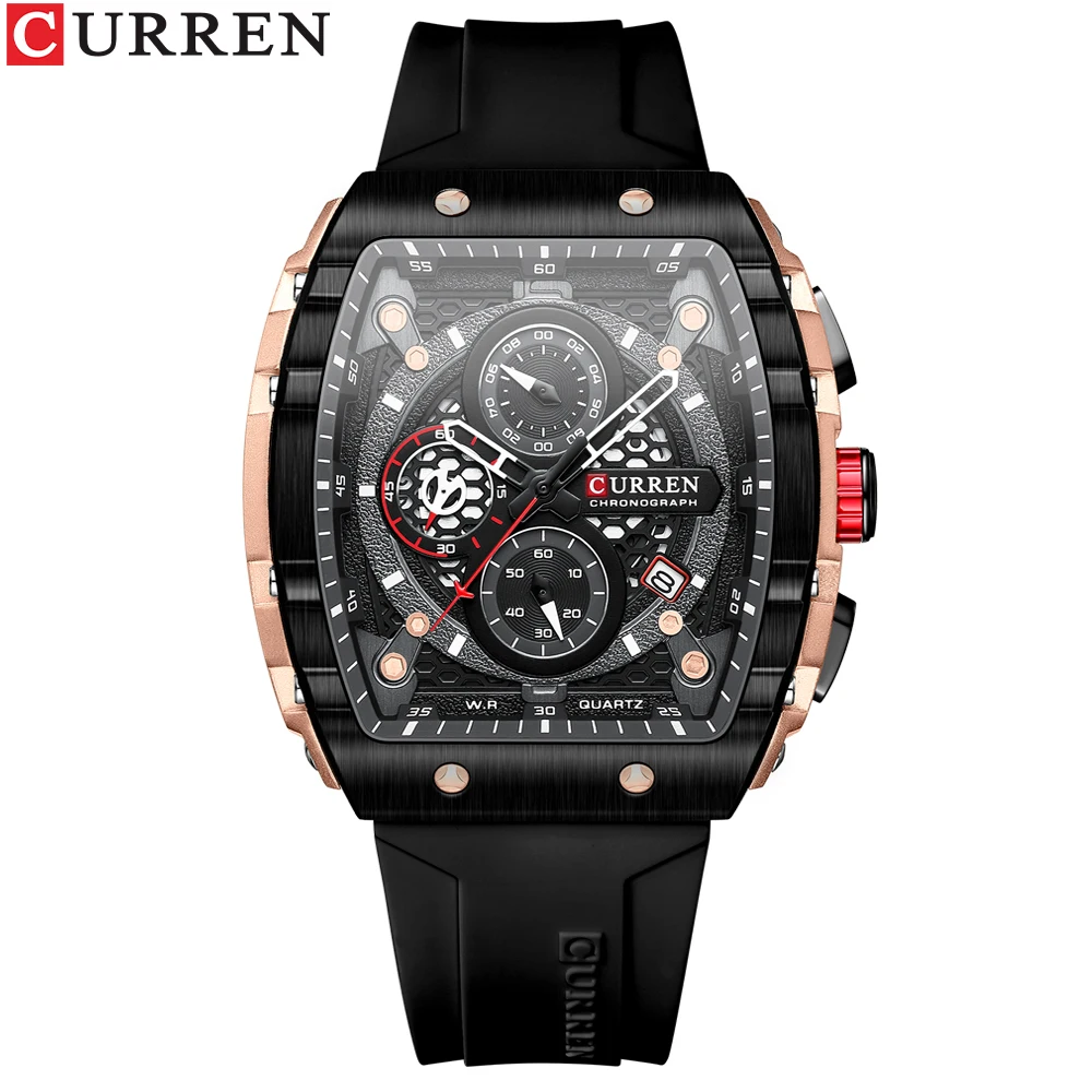 Curren Top Marke Herrenuhren Luxus Quadratische Quarz-Armbanduhr Wasserdicht Leuchtende Chronographenuhr Für Männer Datum Uhr Curren Top Marke Herrenuhren Luxus Quadratische Quarz-Armbanduhr Wasserdicht Leuchtende Chronographenuhr Für Männer Datum Uhr - Image 8