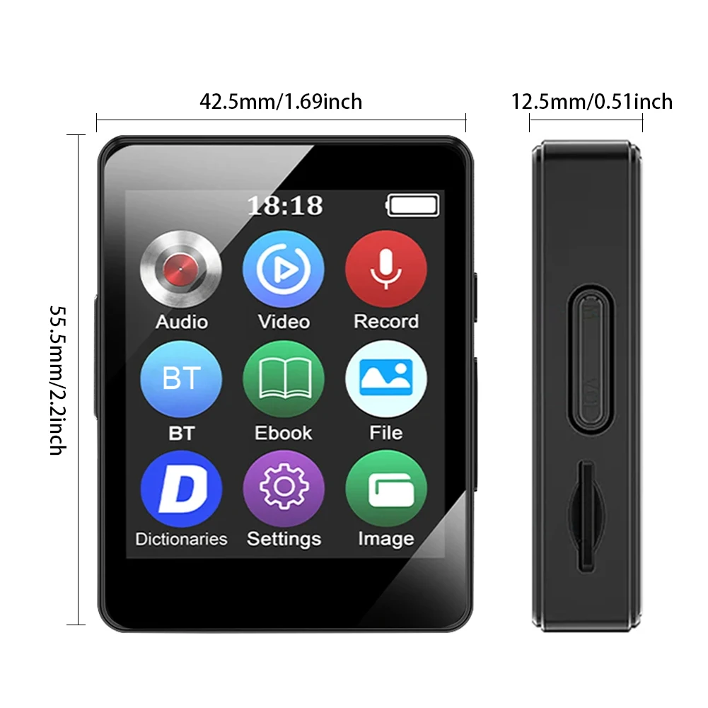 Tragbarer Hifi-Mp3-Player Mit Bluetooth 5.0 – Mini-Musikplayer Mit Tft-Bildschirm, Mp4-Videowiedergabe, Fm-Radio Und Aufnahmefunktion Tragbarer Hifi-Mp3-Player Mit Bluetooth 5.0 – Mini-Musikplayer Mit Tft-Bildschirm, Mp4-Videowiedergabe, Fm-Radio Und Aufnahmefunktion - Image 6