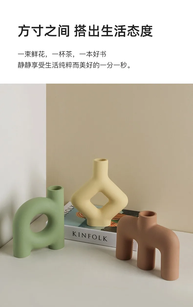 Ins Keramik-Kunstvase, Modernes, Einfaches Blumenarrangement Für Zuhause, Wohnzimmer, Advanced Sense Dekorationsgerät, Neu Ins Keramik-Kunstvase, Modernes, Einfaches Blumenarrangement Für Zuhause, Wohnzimmer, Advanced Sense Dekorationsgerät, Neu - Image 9