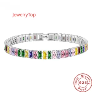 Heiße verkäufe 925 Sterling Silber Armband Edle Farbe Kristall Hand Für Frauen Charme Hochzeit designer Schmuck Geschenk Party 18 cm