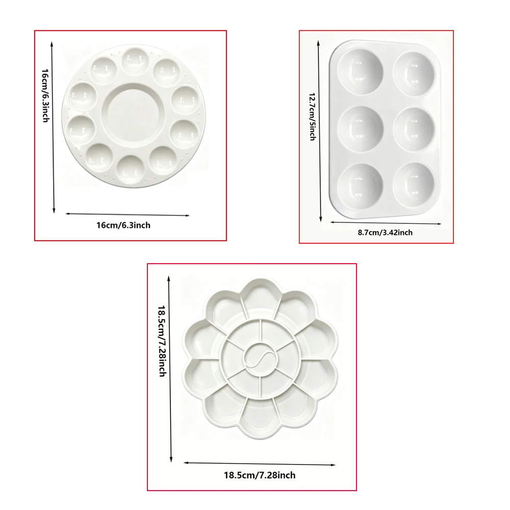 1–100 Stück Farbpalette Kunststoff Weiß – Runde Wiederverwendbare Farbschalen Für Schule, Diy Und Kunst 1–100 Stück Farbpalette Kunststoff Weiß – Runde Wiederverwendbare Farbschalen Für Schule, Diy Und Kunst - Image 2