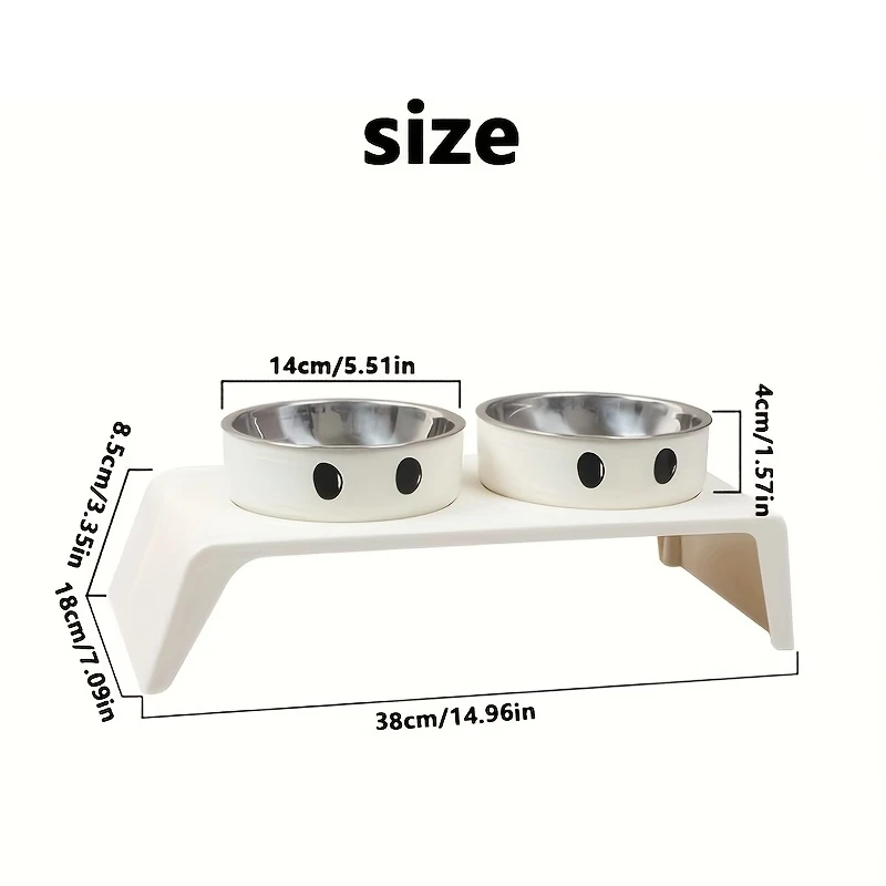 Elevated Pet Dog Feeder Bowls Raised Stand With Double Stainless Steel Food Water Bowls For Small Medium Large Dogs Cats Elevated Pet Dog Feeder Bowls Raised Stand With Double Stainless Steel Food Water Bowls For Small Medium Large Dogs Cats - Image 2