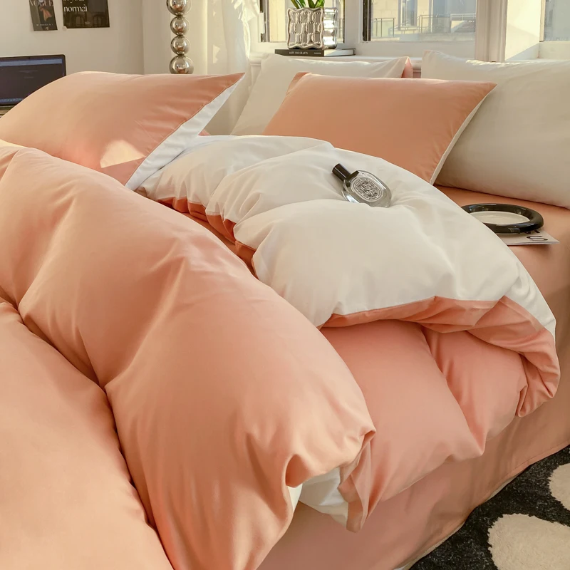 Ins Style Solid Color Duvet Cover Set Washed Cotton Bedclothes Comforter Cover Pillowcase Soft Bedding Sets Quilt Covers 220X240 Ins Style Solid Color Duvet Cover Set Washed Cotton Bedclothes Comforter Cover Pillowcase Soft Bedding Sets Quilt Covers 220X240 - Image 10