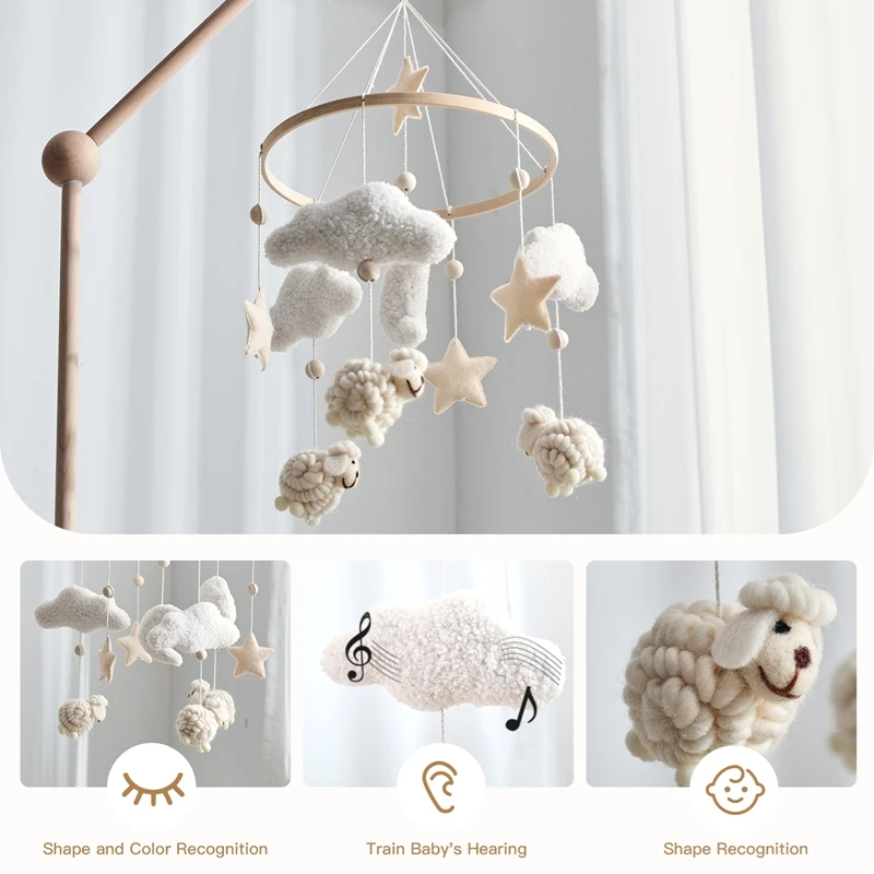 Baby Mobile Spielzeug Holz 0-12 Monate Rassel Spielzeug Baby Krippe Mobile Spielzeug Teddy Plüsch Alpaka Krippe Glocke Hängen Spielzeug Baby Krippe Halterung Baby Mobile Spielzeug Holz 0-12 Monate Rassel Spielzeug Baby Krippe Mobile Spielzeug Teddy Plüsch Alpaka Krippe Glocke Hängen Spielzeug Baby Krippe Halterung - Image 2