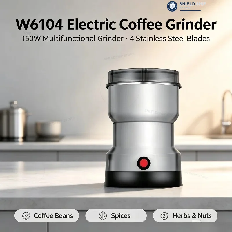 Leistungsstarke Elektrische Kaffeemühle, Küchenmühle Für Getreide, Nüsse, Bohnen, Gewürze, Multifunktionale Haushaltskaffeemühle Leistungsstarke Elektrische Kaffeemühle, Küchenmühle Für Getreide, Nüsse, Bohnen, Gewürze, Multifunktionale Haushaltskaffeemühle - Image 2