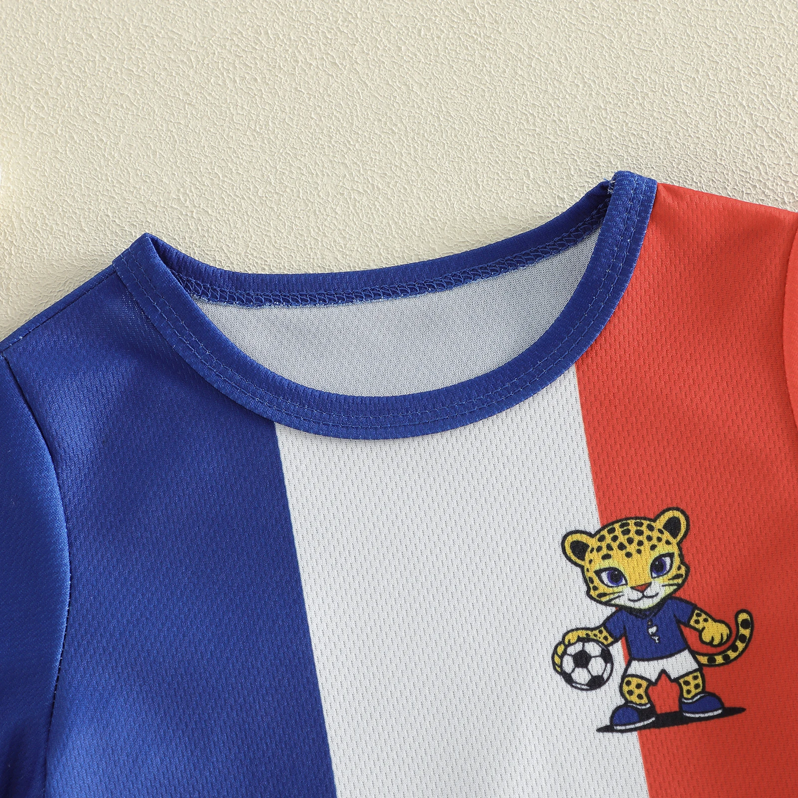 Kleinkind Baby Fußball-Outfit Verschiedene Team-Designs Rundhals Kurzarm Trikot Und Shorts 2-Teiliges Set Kleinkind Baby Fußball-Outfit Verschiedene Team-Designs Rundhals Kurzarm Trikot Und Shorts 2-Teiliges Set – Bild 5