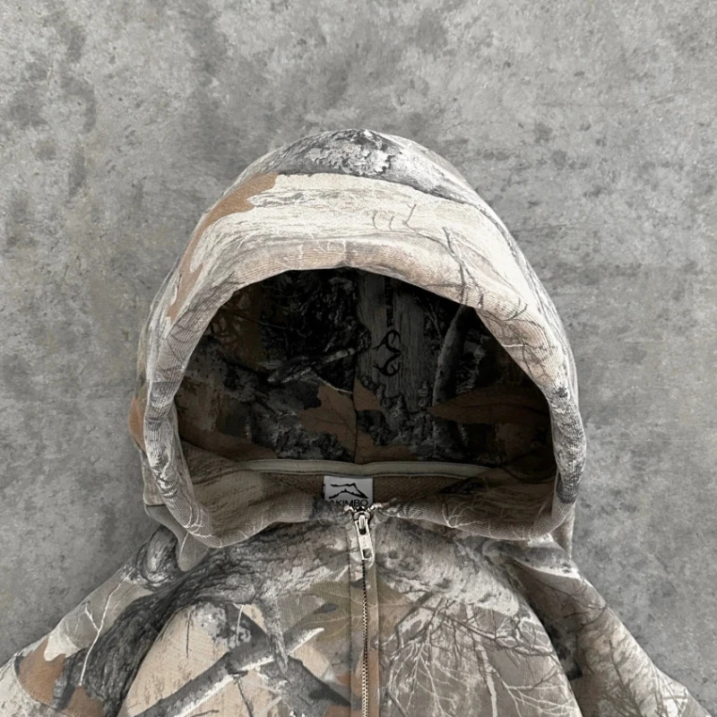 Y2K Retro Zip Up Hoodie Men Camouflage Pattern Zipper Sweatshirt High Street Hip Hop Streetwear Oversized Unisex Camo Hoodie Y2K Retro Zip Up Hoodie Men Camouflage Pattern Zipper Sweatshirt High Street Hip Hop Streetwear Oversized Unisex Camo Hoodie - Image 3