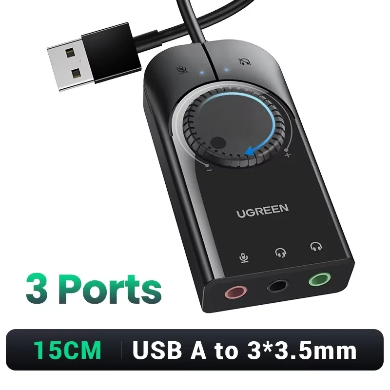 Ugreen Usb-Soundkarte Mit 3,5-Mm-Mikrofon- Und Kopfhöreranschluss – Externer Audioadapter Für Pc, Laptop &Amp; Ps4 Ugreen Usb-Soundkarte Mit 3,5-Mm-Mikrofon- Und Kopfhöreranschluss – Externer Audioadapter Für Pc, Laptop &Amp; Ps4 - Image 7