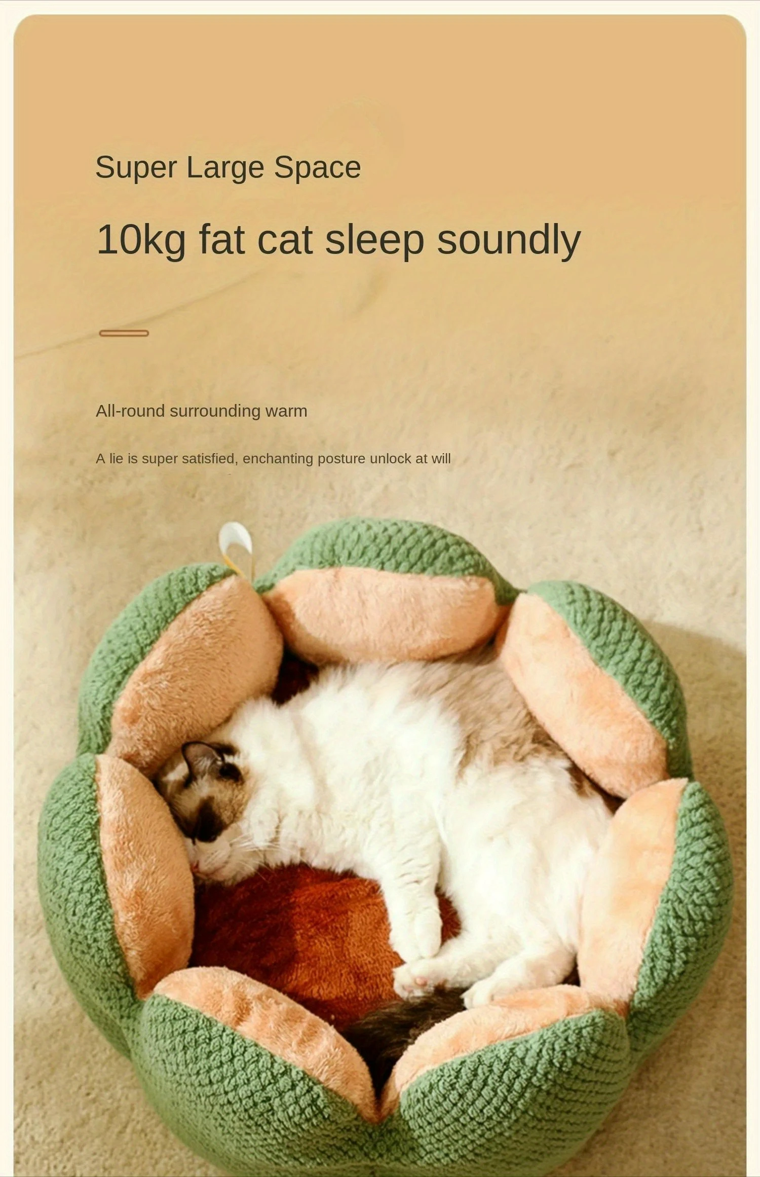 Petal Shaped Pet Bed, Plush Round Dog &Amp; Cat Cushion Mat With Knitted Texture, Ultra Soft Warm Nest For Kittens Puppies In Winter Petal Shaped Pet Bed, Plush Round Dog &Amp; Cat Cushion Mat With Knitted Texture, Ultra Soft Warm Nest For Kittens Puppies In Winter - Image 17