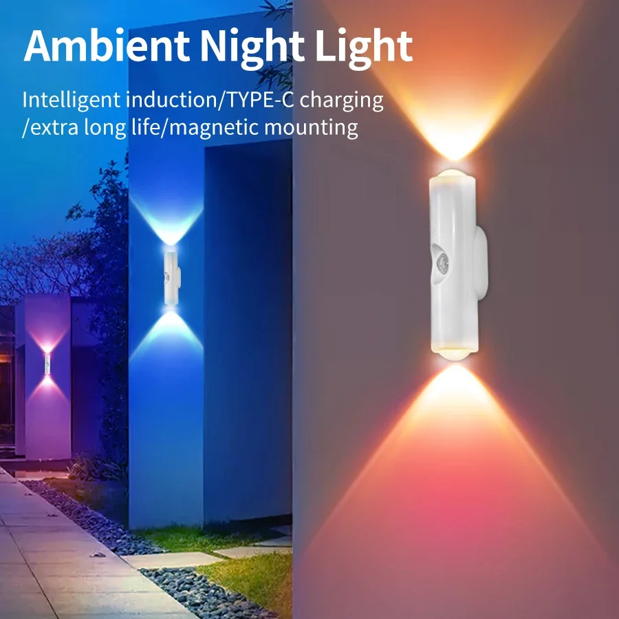 Nachtlicht Mit Bewegungsmelder, 7-Farbwechsel, Kabellose Led-Wandleuchte, Magnetisch, Wiederaufladbar, Für Badezimmer, Schlafzimmer, Wohnzimmer Nachtlicht Mit Bewegungsmelder, 7-Farbwechsel, Kabellose Led-Wandleuchte, Magnetisch, Wiederaufladbar, Für Badezimmer, Schlafzimmer, Wohnzimmer - Image 4