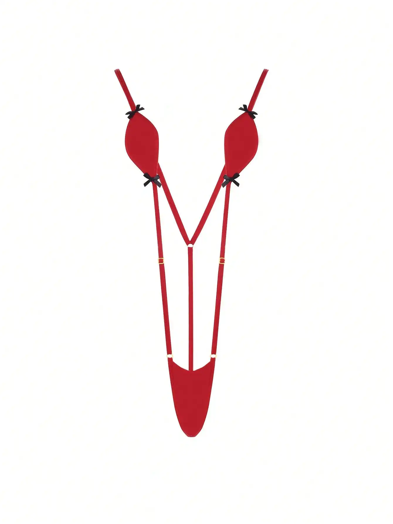 Sexy Mini-Bikini-Dessous, Hosenträger-Overall, Ein Verstellbarer Gürtel Hinzugefügt, Mit Kawaii-Schleifenknoten, Erotischer Badeanzug Sexy Mini-Bikini-Dessous, Hosenträger-Overall, Ein Verstellbarer Gürtel Hinzugefügt, Mit Kawaii-Schleifenknoten, Erotischer Badeanzug - Image 2