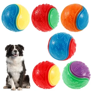 6 Stücke Quietschende Bälle Spielzeug Hunde Interaktives Spielzeug TPR Hund Kauspielzeug für Hund Haustier Zähne Reinigung Biss Widerstand Heimtierbedarf