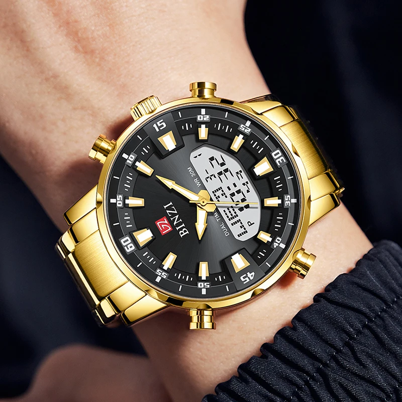 Top Marke Luxus Goldene Herren Quarz Chronograph Uhren Männer Sport Wasserdichte Mann Armbanduhr Männliche Uhr Relogio Masculino 2024 Top Marke Luxus Goldene Herren Quarz Chronograph Uhren Männer Sport Wasserdichte Mann Armbanduhr Männliche Uhr Relogio Masculino 2024 - Image 8