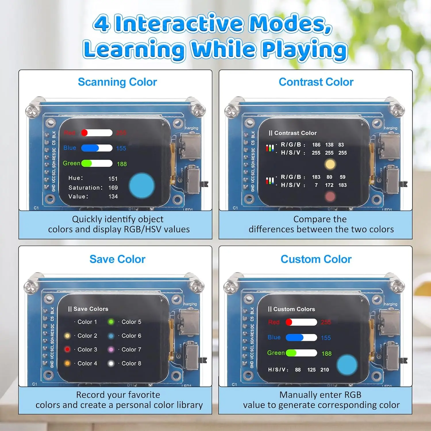 Diy-Farberkennungs-Bausatz Mit Tcs34725-Sensor – 1,69-Zoll-Tft-Display, Lötübung Und Stem-Elektronikprojekt Zum Lernen Von Rgb &Amp; Hsv Diy-Farberkennungs-Bausatz Mit Tcs34725-Sensor – 1,69-Zoll-Tft-Display, Lötübung Und Stem-Elektronikprojekt Zum Lernen Von Rgb &Amp; Hsv - Image 4