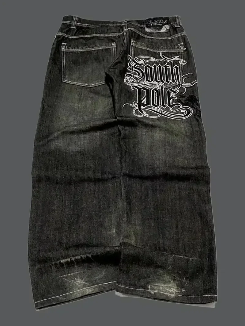 American New Fashion Oversize Pattern Embroidered Baggy Jeans Men Y2K Gothic Harajuku Hip Hop Straight High Waist Wide Leg Pants American New Fashion Oversize Pattern Embroidered Baggy Jeans Men Y2K Gothic Harajuku Hip Hop Straight High Waist Wide Leg Pants - Image 17