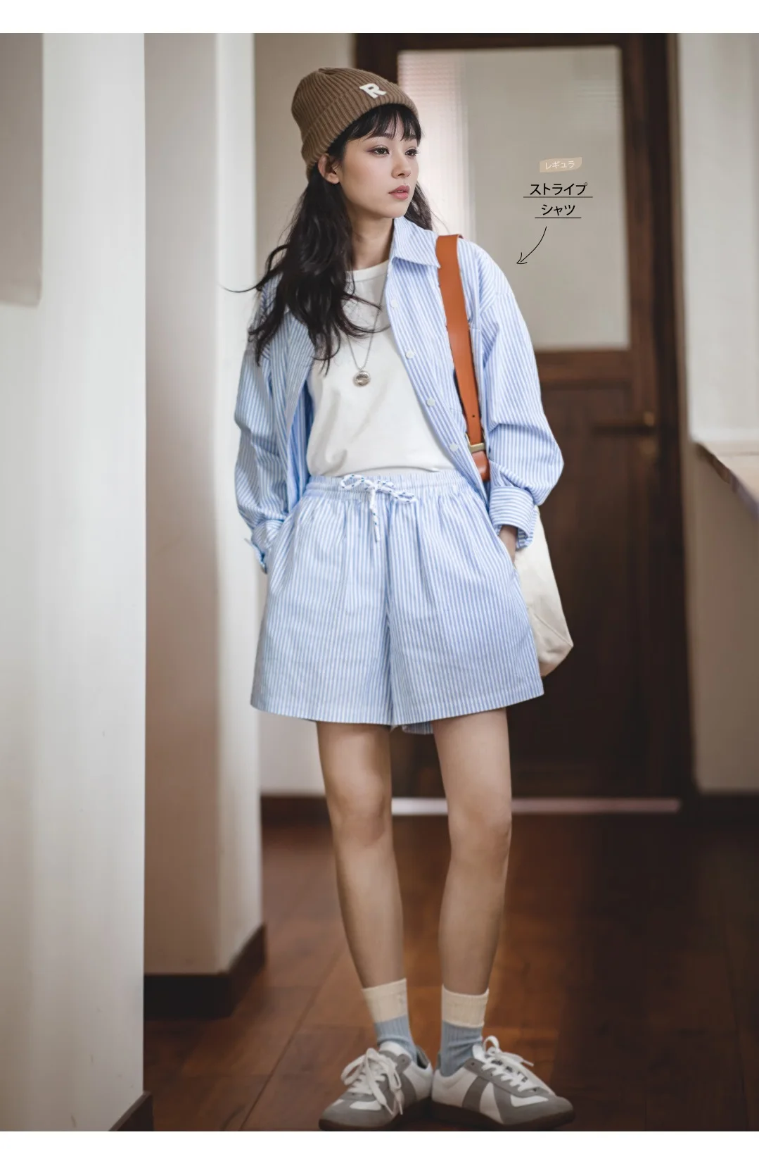 Maden Damen Blau Weiß Gestreiftes Hemd Und Shorts Sets Locker Lässig Französisch Klassischen Sommer Anzug Elegant Passend Zweiteilig Set Maden Damen Blau Weiß Gestreiftes Hemd Und Shorts Sets Locker Lässig Französisch Klassischen Sommer Anzug Elegant Passend Zweiteilig Set - Image 5