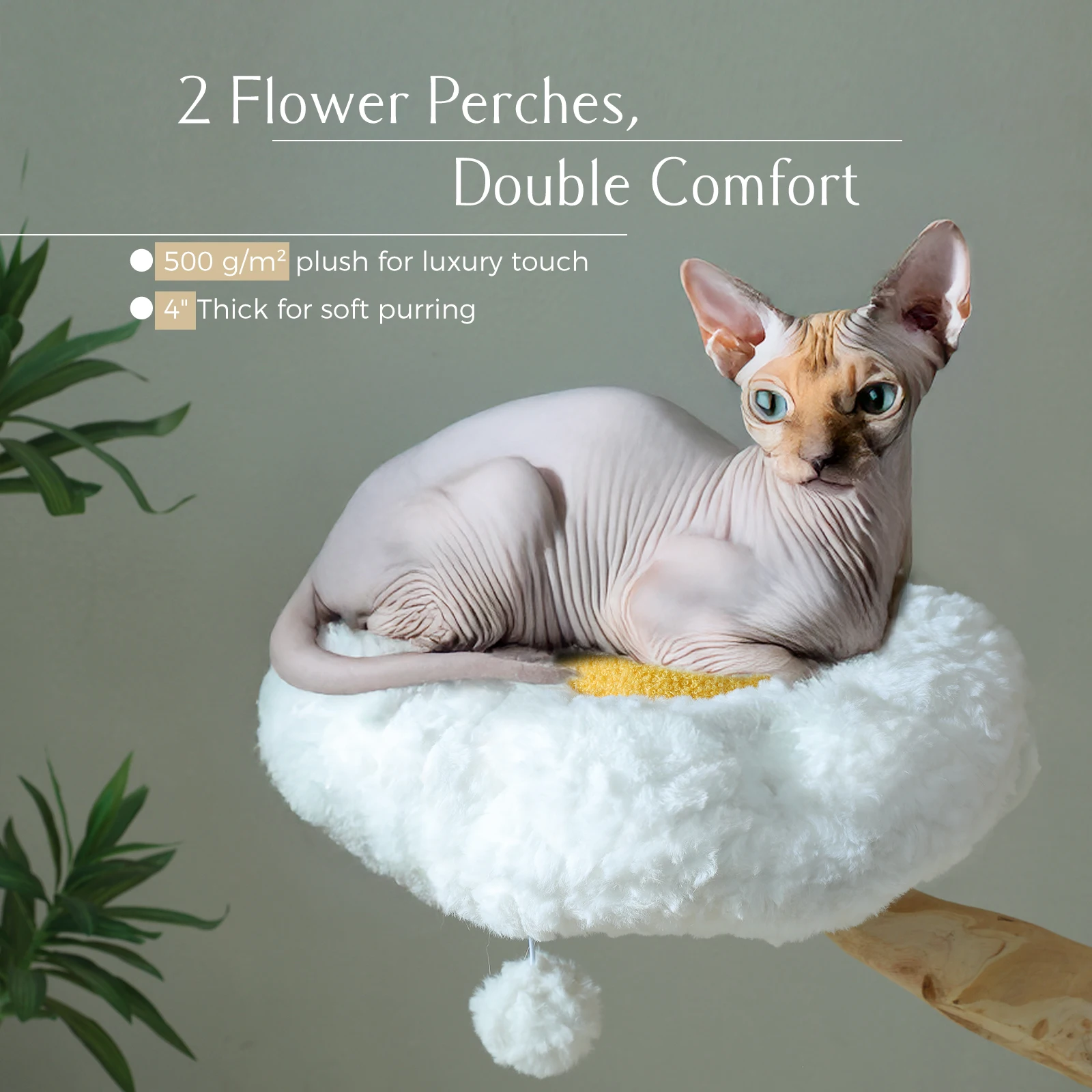 Large Cat Tree Tower With Sisal Scratching Post Wicker Basket Bed Flower Cat Condo Indoor Modern Cat Furniture Cat Accessories Large Cat Tree Tower With Sisal Scratching Post Wicker Basket Bed Flower Cat Condo Indoor Modern Cat Furniture Cat Accessories - Image 4