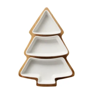 Nordic Bambus Weihnachtsbaum Obstteller Haushalt Geschirr Tablett Keramik Dessert Salat Snack