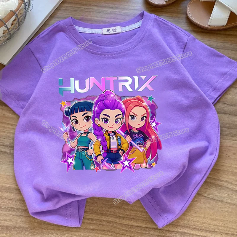 Summre Girl Kpop Demon Hunters Kleidung Rumi Mira Zoey Kurzarm-T-Shirt Für Kinder, Sommer, Lässige Oberteile, Cartoon-T-Shirt Aus Baumwolle Für Kleinkinder Summre Girl Kpop Demon Hunters Kleidung Rumi Mira Zoey Kurzarm-T-Shirt Für Kinder, Sommer, Lässige Oberteile, Cartoon-T-Shirt Aus Baumwolle Für Kleinkinder - Image 25